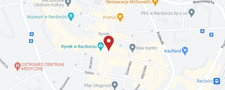 Lokalizacja kantoru Bolko w Raciborzu
